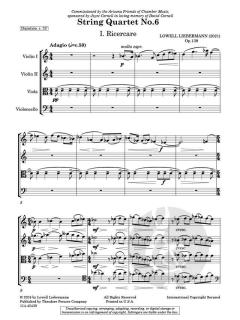String Quartet No. 6 op. 139  von Lowell Liebermann 