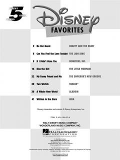 Disney Favorites For 5 Finger Piano 