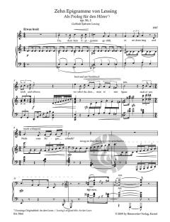 Zehn Epigramme von Lessing op. 56 von Sigfrid Karg-Elert 