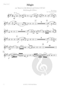 Adagio aus dem Klarinettenkonzert in A für Klarinette und Orchester von Wolfgang Amadeus Mozart 
