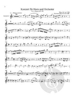 Konzert KV495 für Horn und Orchester von Wolfgang Amadeus Mozart 