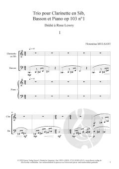 Trio pour Piano, Clarinette en Sib et Basson op. 103 n°1 von Florentine Mulsant 