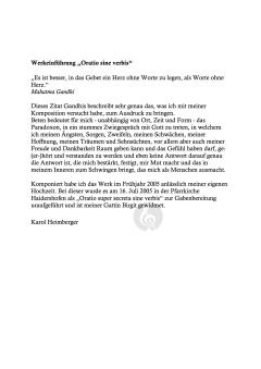 Oratio sine verbis von Karol Heimberger 