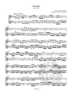 3 Sonaten für Flöte und Basso continuo/obligates Cembalo BWV 1033, 1031, 1020