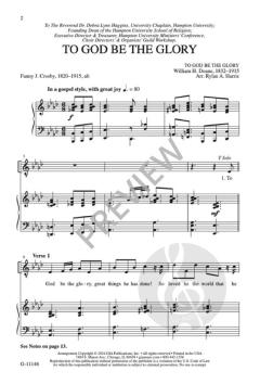 To God Be the Glory von William Howard Doane 