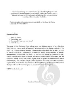 Four Shakespeare Songs von Cecilia McDowall (Download) 
