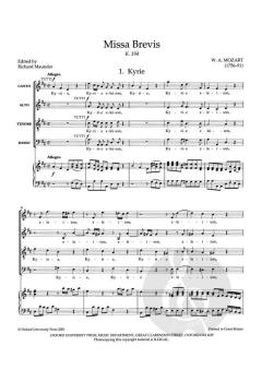 Missa Brevis in D K.194 von Wolfgang Amadeus Mozart (Download) 