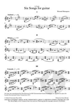 Six Songs for Guitar von Howard Skempton (Download) 