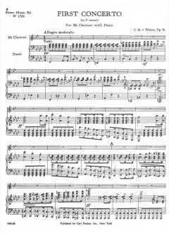 Klarinettenkonzert Nr. 1 f-Moll op. 73 von Carl Maria von Weber 