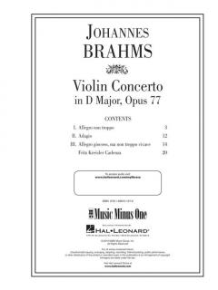 Violin Concerto in D op. 77 von Johannes Brahms im Alle Noten Shop kaufen - MMO3108