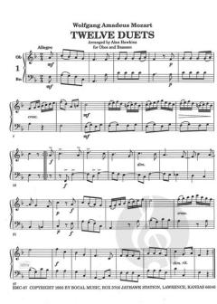 12 Duets von Wolfgang Amadeus Mozart 