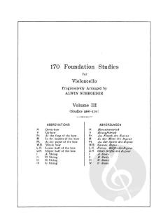 170 Foundation Studies for Violoncello 3 von Alwin Schroeder 