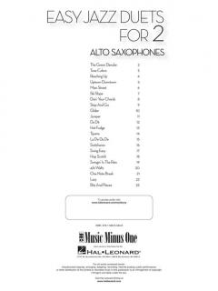 Easy Jazz Duets for Two Alto Saxophones and Rhythm Section 