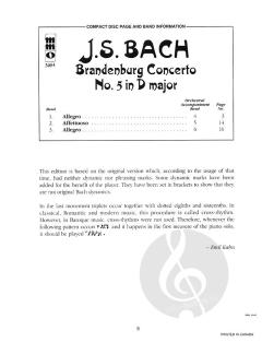 Brandenburgisches Konzert Nr. 5 in D-Dur BWV 1050 von Johann Sebastian Bach 
