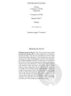 Cosi fan Tutte, K. 588: No. 14: Act I, Aria: Come scoglio von Wolfgang Amadeus Mozart 