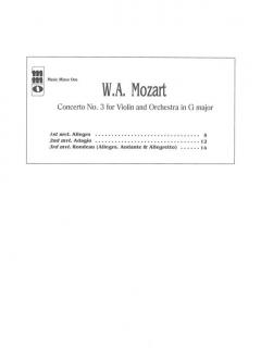Violin Concerto no. 3 in G K.216 von Wolfgang Amadeus Mozart im Alle Noten Shop kaufen