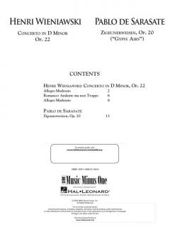 Violin Concerto No. 2 D Minor & Zigeunerweisen Op. 22 von Henryk Wieniawski im Alle Noten Shop kaufen