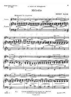 Melodie von Ernest Bloch 