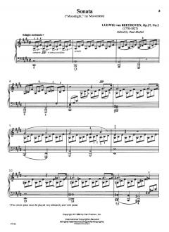 Mondschein Sonate op. 27/2 von Ludwig van Beethoven 