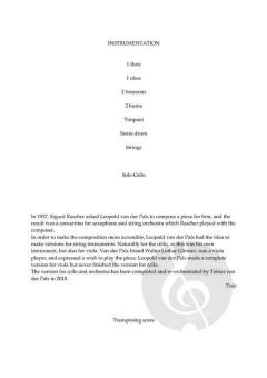 Concertino For Cello And Orchestra von Leopold van der Pals 