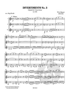 Divertimento No. 3 von Wolfgang Amadeus Mozart 