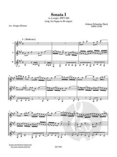 Six Trios Sonatas - Sonata I von Johann Sebastian Bach 