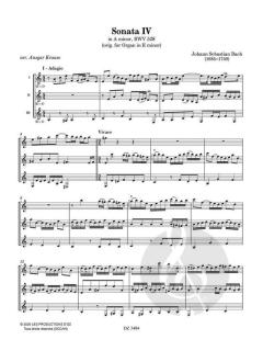 Six Trios Sonatas - Sonata IV von Johann Sebastian Bach 