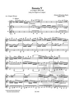 Six Trios Sonatas - Sonata V von Johann Sebastian Bach 