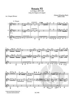 Six Trios Sonatas - Sonata VI von Johann Sebastian Bach 