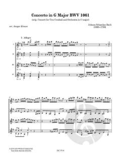 Concerto In G Major BWV 1061 von Johann Sebastian Bach 