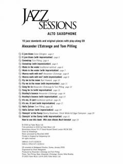 Jazz Sessions Alto Saxophone 