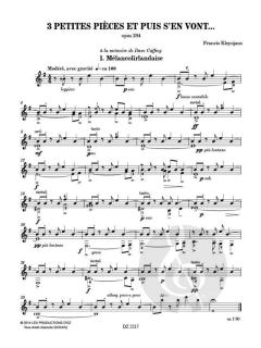 3 petites pièces et puis s'en vont... opus 294 von Francis Kleynjans 