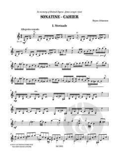 Sonatine - Cahier von Bryan Johanson 