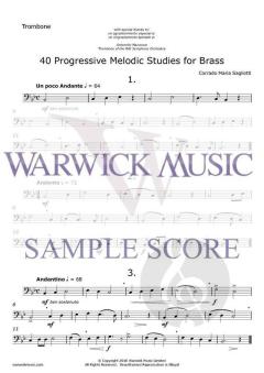 40 Progressive Melodic Studies for Brass von Corrado Maria Saglietti 