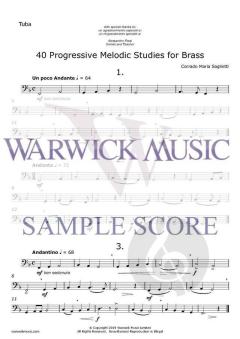 40 Progressive Melodic Studies for Brass von Corrado Maria Saglietti 