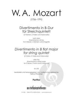 Divertimento in B-Dur für Streichquintett KV 270 von Wolfgang Amadeus Mozart 