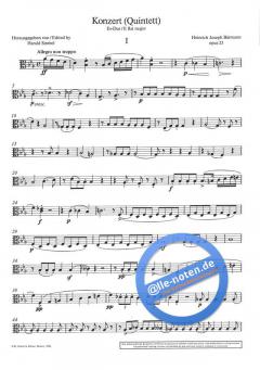 Konzert (Quintett) Es-Dur op. 23 von Heinrich Joseph Baermann 