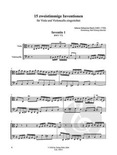 15 Inventionen BWV 772-786 von Johann Sebastian Bach 