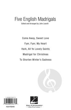 5 Englische Madrigale von Thomas Greaves 