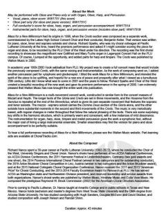 Mass for a New Millennium von Richard Nance 