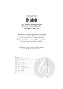 My Ántonia von Libby Larsen (Download) 