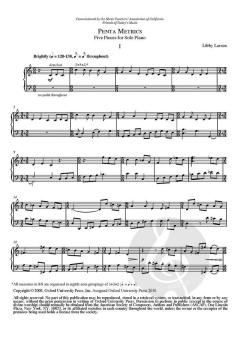 Penta Metrics: Five pieces for solo piano von Libby Larsen (Download) 