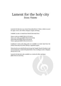 Lament for the holy city von John Rutter (Download) 