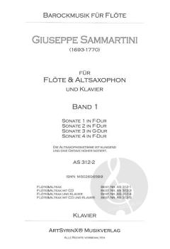 12 Sonaten Band 1: Sonaten 1-4 von Giuseppe Sammartini 