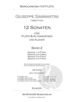 12 Sonaten Band 2: Sonaten 5-8 von Giuseppe Sammartini 