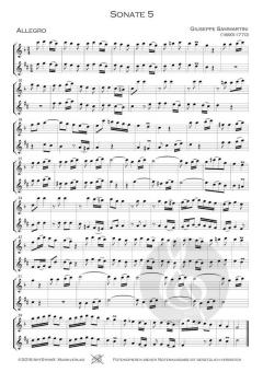 12 Sonaten Band 2: Sonaten 5-8 von Giuseppe Sammartini 