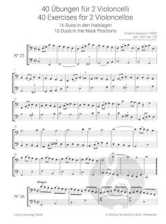 40 Übungen für 2 Violoncelli aus op. 126 - Hefte 1 und 2 von Justus Johann Friedrich Dotzauer 