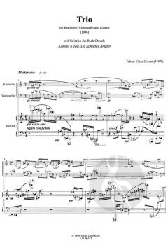 Trio mit Variation des Bach-Chorals 'Komm o Tod, du Schlafes Bruder' von Tobias Giesen 