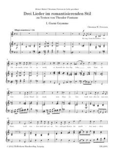 Drei Lieder im romantisierenden Stil für hohe Stimme von Christian W. Petersen 