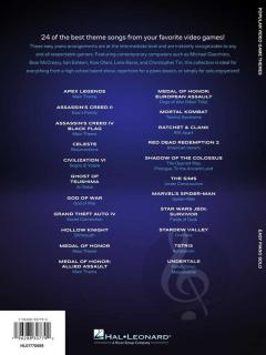 Popular Video Game Themes for Easy Piano 